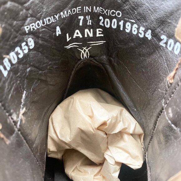 NEW Lane PLAIN JANE PJ Womens Cowboy Bootie Sz 7.5 Brown Western Cowgirl Boots - Picture 9 of 11